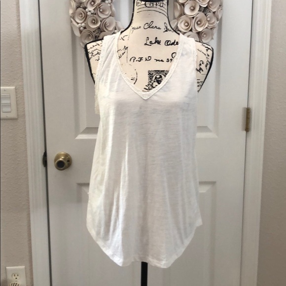 Natural Reflections Tops - Natural Reflections cream vneck tank eyelet trim